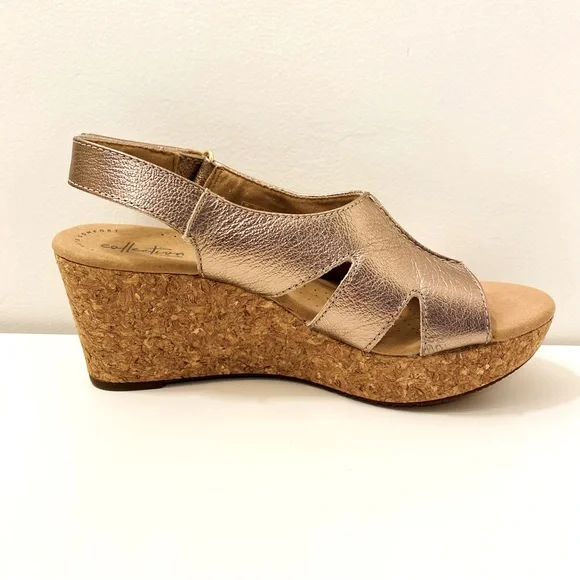NWOB Clarks Annabel Bari Wedge Sandals - Picture 3 of 13